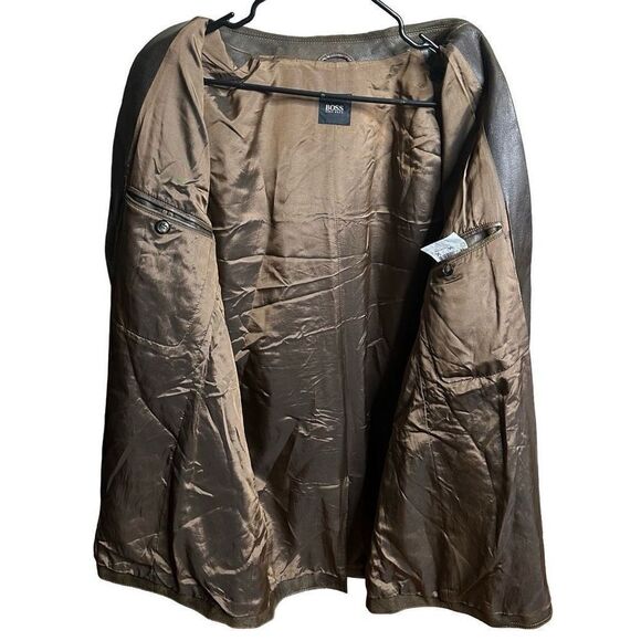 HUGO BOSS 100% Schweineleder Pigskin Cazer Jacket Walnut Brown - Picture 3 of 6